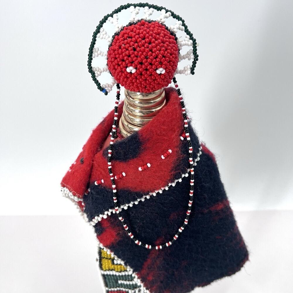 Vintage Ethnic South African - Zulu Ndebele Beaded Ceremonial Doll 16” - Picture 2 of 10